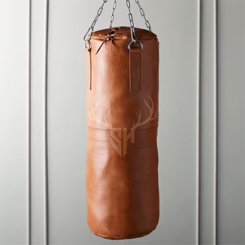 Retro Deluxe Tan Leather Heavy Punching Bag