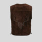 Anarcho Suede Leather Vest - Chocolate Brown