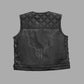 Motorcycle Club Leather Vest with Side Laces - Customizable