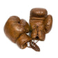 Retro Vintage Tan Heavy Leather Boxing Gloves - Personalizable