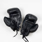 Retro Vintage Black Heavy Leather Boxing Gloves - Personalizable