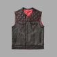 Motorcycle Leather Vest with Printed Lining - Customizable