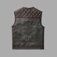 Motorcycle Leather Vest with Printed Lining - Customizable