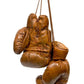 Retro Vintage Tan Heavy Leather Boxing Gloves - Personalizable