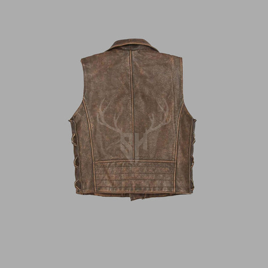 Vintage Brown Leather Steampunk Vest