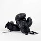 Retro Vintage Black Heavy Leather Boxing Gloves - Personalizable