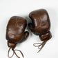 Retro Vintage Brown Heavy Leather Boxing Gloves - Personalizable