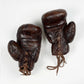 Retro Vintage Brown Heavy Leather Boxing Gloves - Personalizable